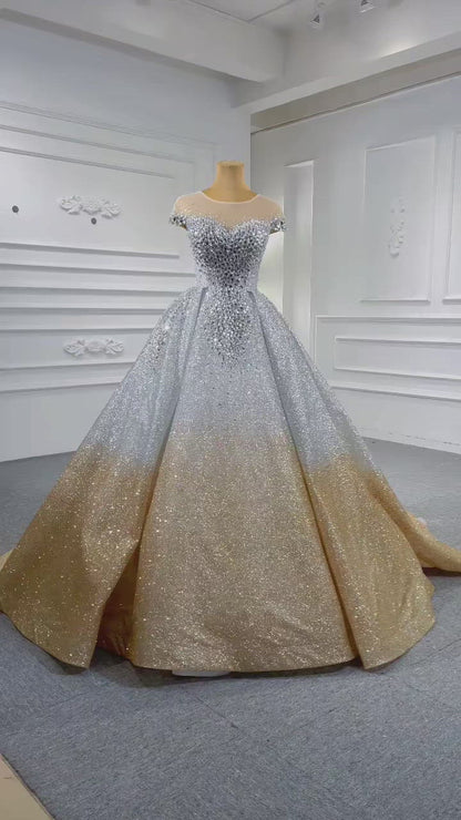 <transcy>Vestidos de novia de encaje floral sin tirantes Vestido de novia de champán VW1259</transcy>