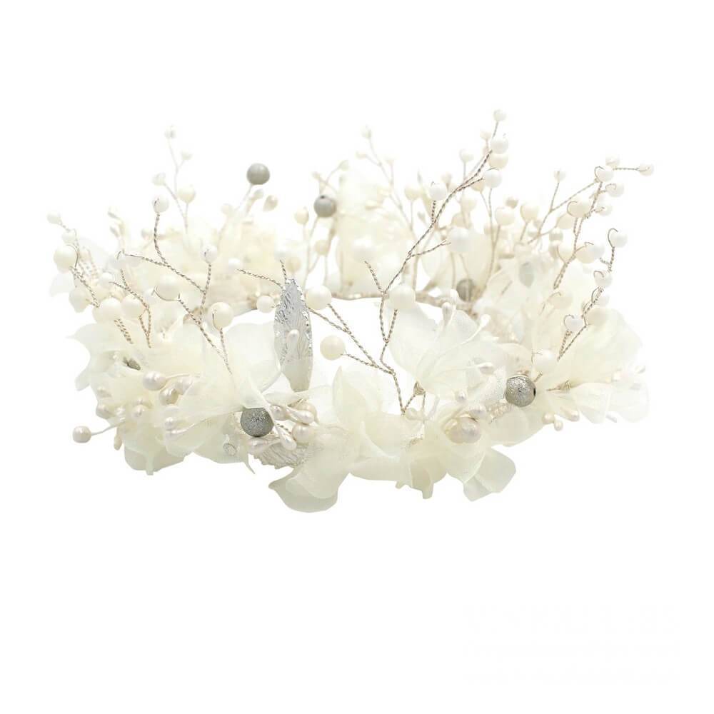 Floral Garden Wedding Circle Crown for Brides AC1233-Headpieces-Viniodress-Ivory-Viniodress