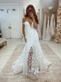 Floral Lace Country Wedding Dresses Off the Shoulder VW2063