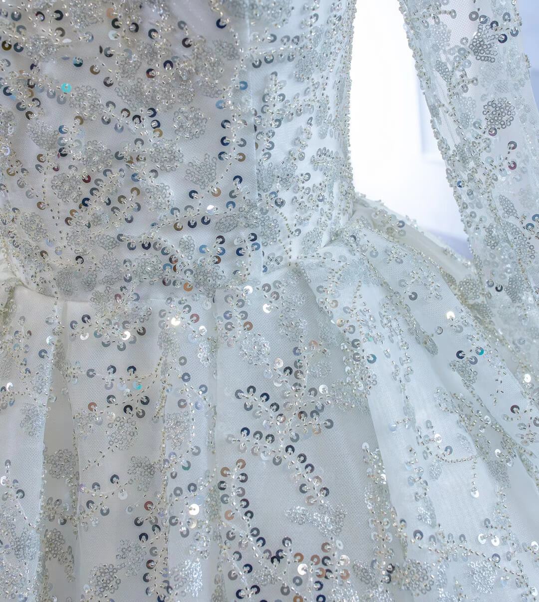 Fully Beaded Arabic Wedding Dresses Long Sleeve Bridal Gown VW1795-wedding dresses 2025 -Viniodress-As Picture-Custom Size-