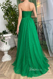 Green Dotted Prom Dresses Strapless Long Formal Dresses FD2988-prom dresses-Viniodress-Viniodress