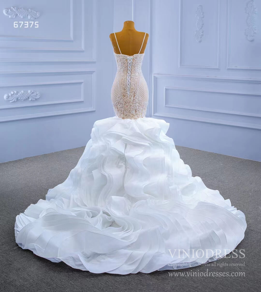 Haute Couture Lace Mermaid Wedding Gown 67375 VINIODRESS-wedding dresses 2025 -Viniodress-As Picture-Custom Size-