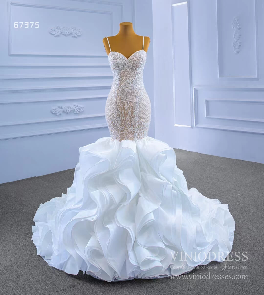 Haute Couture Lace Mermaid Wedding Gown 67375 VINIODRESS-wedding dresses 2025 -Viniodress-As Picture-Custom Size-