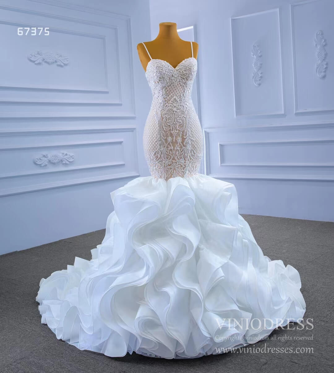 Haute Couture Lace Mermaid Wedding Gown 67375 VINIODRESS-wedding dresses 2025 -Viniodress-As Picture-Custom Size-