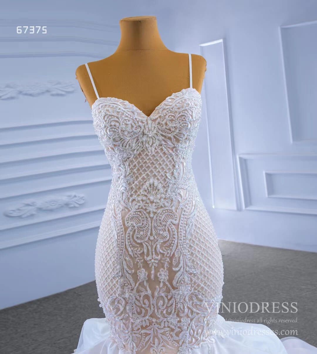 Haute Couture Lace Mermaid Wedding Gown 67375 VINIODRESS-wedding dresses-Viniodress-Viniodress