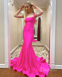 Hot Pink Mermaid Prom Dresses Lace-up Back Bodycon Dress FD2854-prom dresses-Viniodress-Viniodress