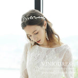 Laurel Leaf Bridal Headband And Eearrings Set AC1049-Headpieces-Viniodress-Viniodress