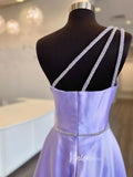 Lavender One Shoulder Prom Dresses Ruffled Evening Dress FD3037-prom dresses-Viniodress-Viniodress