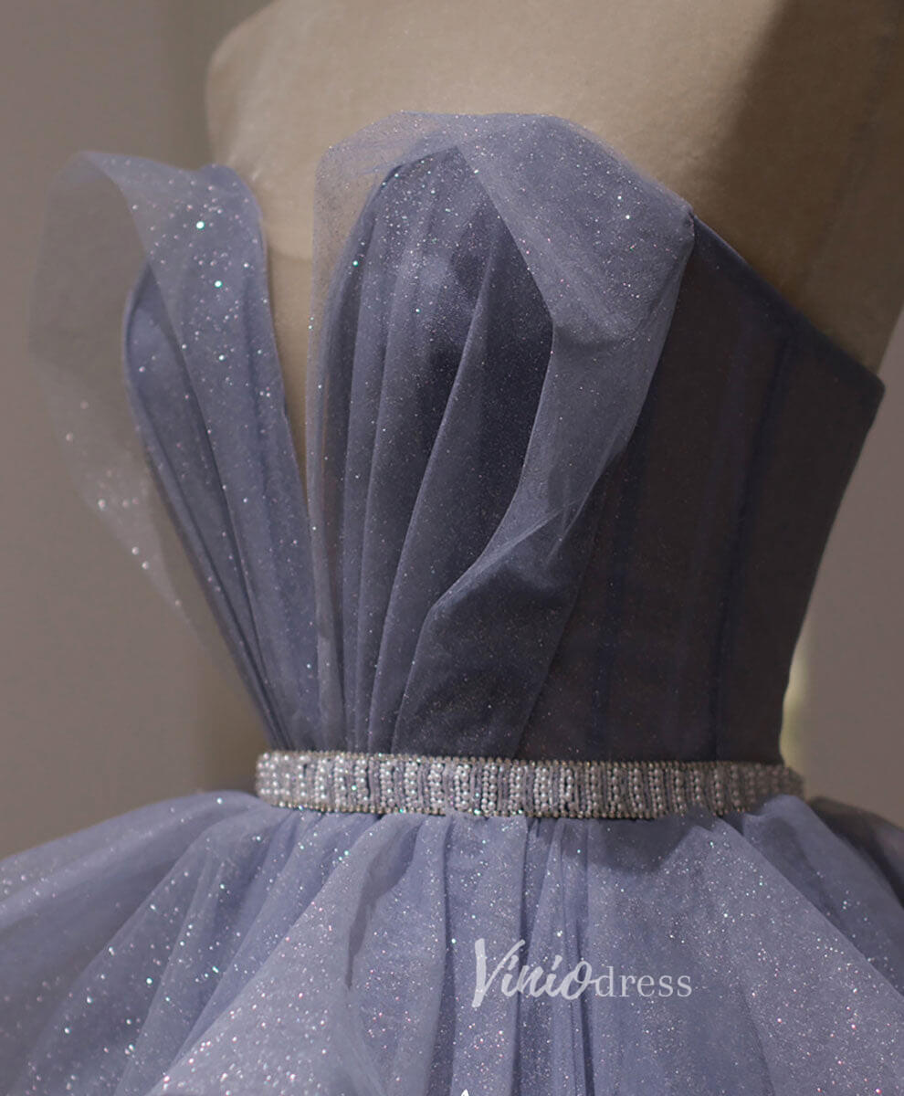 Lavender Ruffled Tiered Prom Dresses Strapless Sweetheart Neck Evening Dress FD3164-prom dresses-Viniodress-Viniodress
