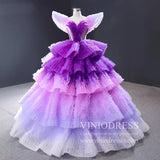 Lavender Tiered Ball Gown Formal Dresses Celebrity Red Carpet Dress FD1600 viniodress