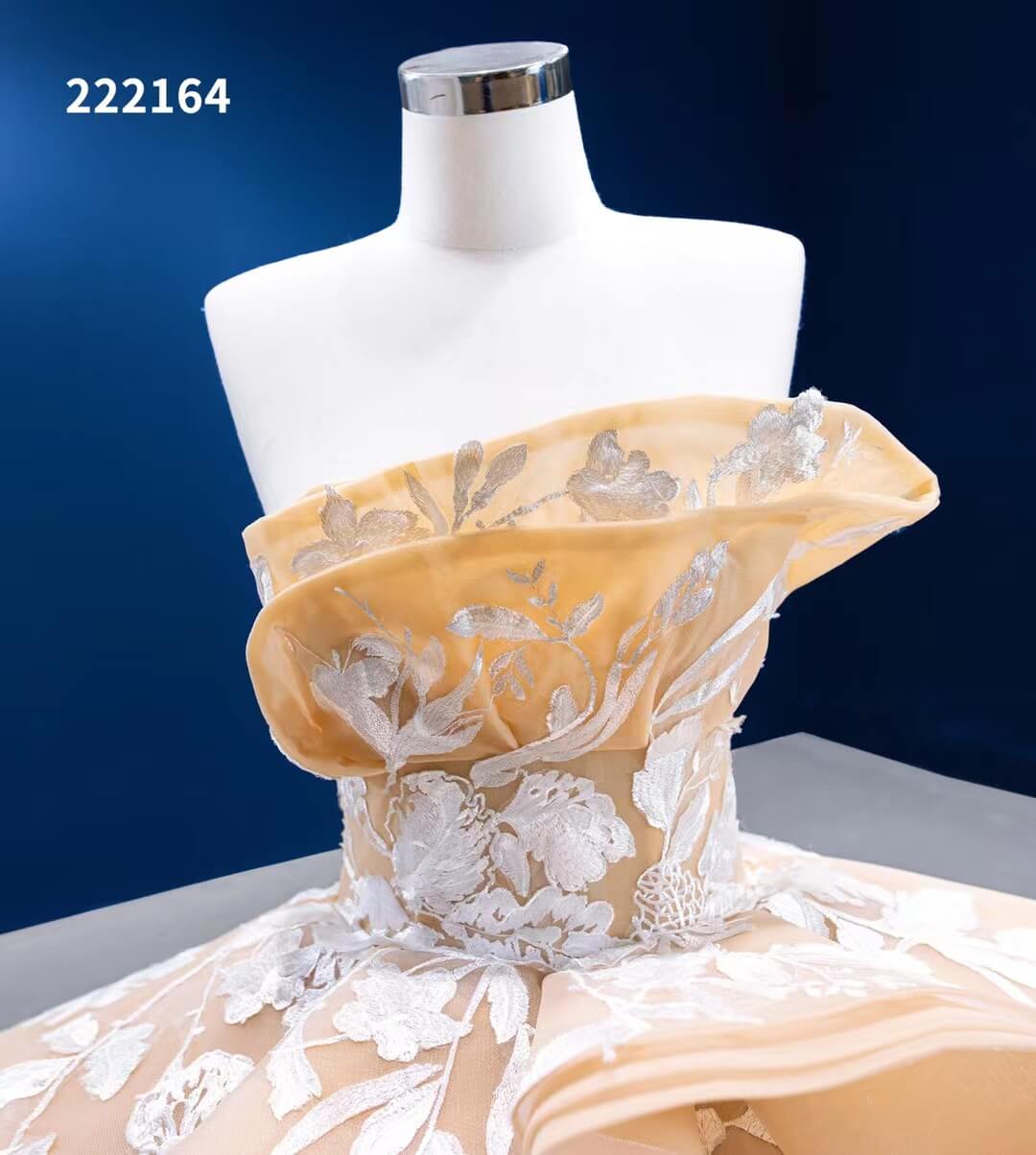 Light Gold Debut Gown Layered Princess Ball Gown Wedding Dresses 222164-Quinceanera Dresses-Viniodress-Viniodress