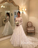Long Sleeve Lace Wedding Dresses Modern Bridal Gown VW1536