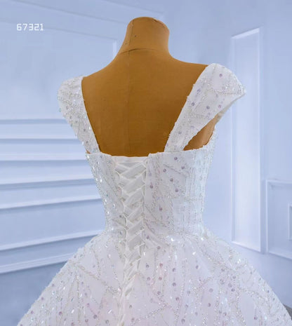 Luxury Beaded Dubai Wedding Gown Ruffled Wedding Dresses Viniodress-wedding dresses 2025 -Viniodress-As Picture-Custom Size-