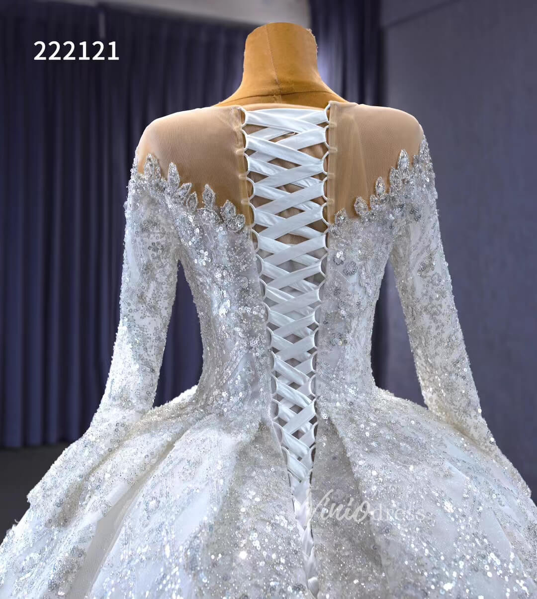 Luxury Beaded Dubai Wedding Gowns 222212-wedding dresses 2025 -Viniodress-Ivory-Custom Size-