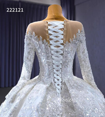Luxury Beaded Dubai Wedding Gowns 222212-wedding dresses 2025 -Viniodress-Ivory-Custom Size-