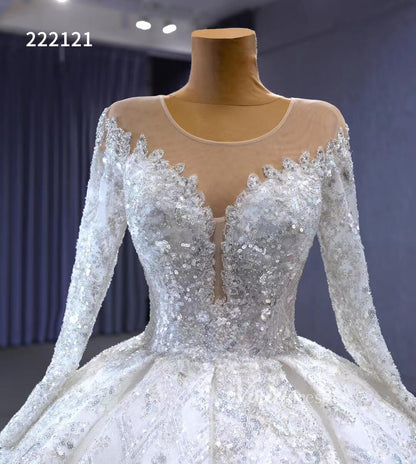 Luxury Beaded Dubai Wedding Gowns 222212-wedding dresses 2025 -Viniodress-Ivory-Custom Size-
