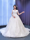 Luxury Beaded Wedding Dresses with Long Sleeves 67382 Viniodress