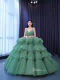 Luxury Layered Pageant Ball Gown Wedding Dress Spaghetti Strap 67504