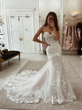 Mermaid Lace Country Wedding Dress with Strap VW2077