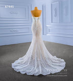 Mermaid Pearl Wedding Dresses Open Back 67445-wedding dresses-Viniodress-Viniodress