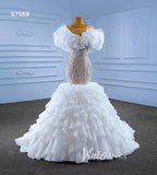 Mermaid Ruffle Wedding Dresses Layered Bridal Gown 67569