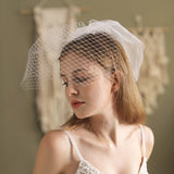 Mesh Birdcage Veil for Bride-Accessories-Viniodress-Ivory-Viniodress