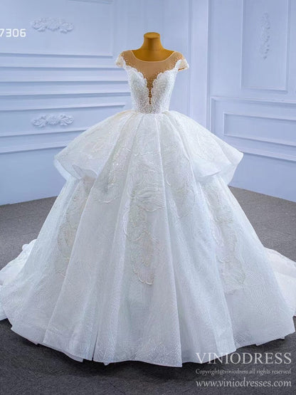 Modest Lace Ball Gown Wedding Dresses Viniodress 67306-wedding dresses 2025 -Viniodress-As Picture-Custom Size-