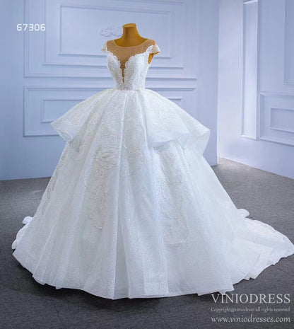 Modest Lace Ball Gown Wedding Dresses Viniodress 67306-wedding dresses 2025 -Viniodress-As Picture-Custom Size-