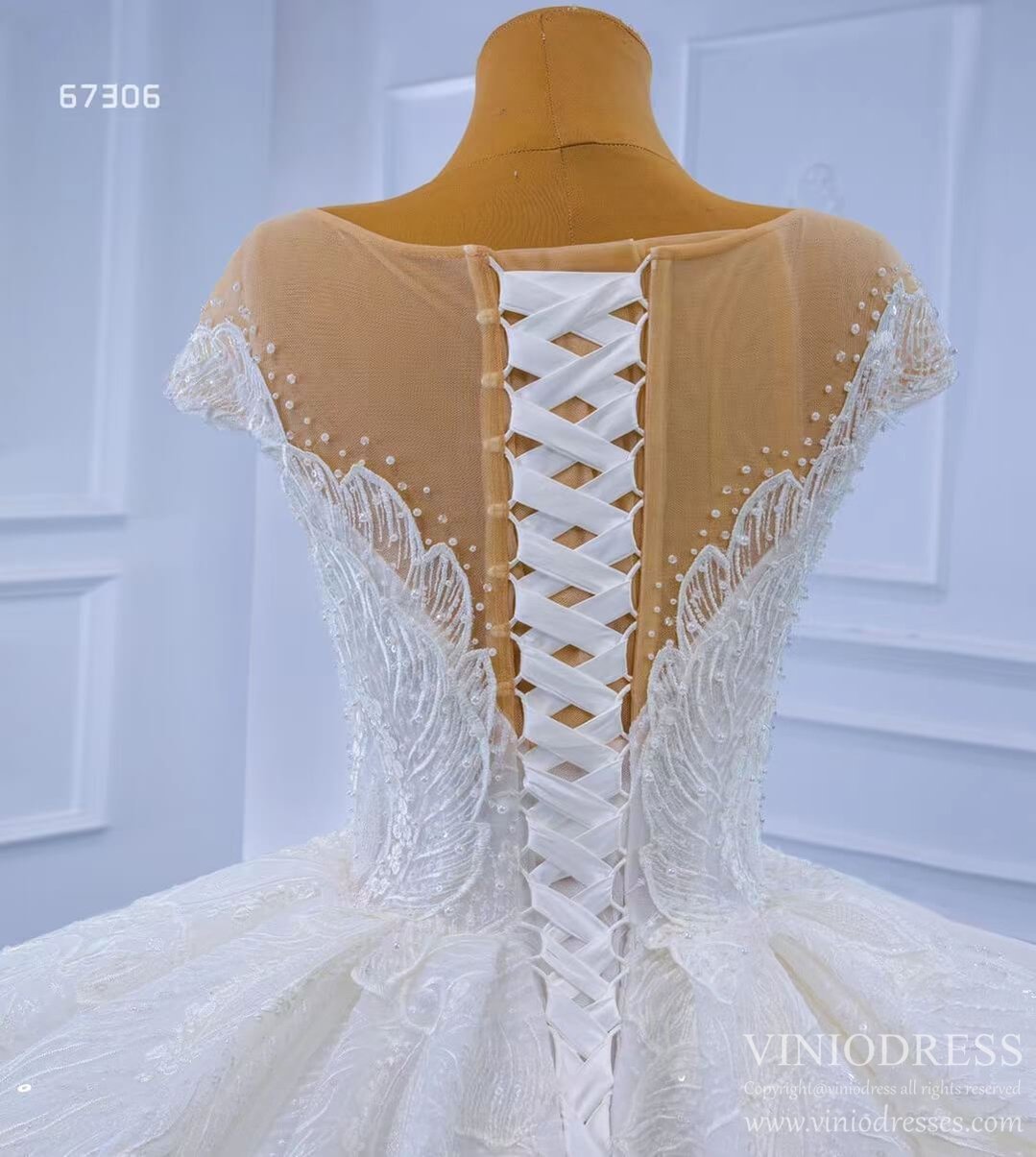 Modest Lace Ball Gown Wedding Dresses Viniodress 67306-wedding dresses 2025 -Viniodress-As Picture-Custom Size-