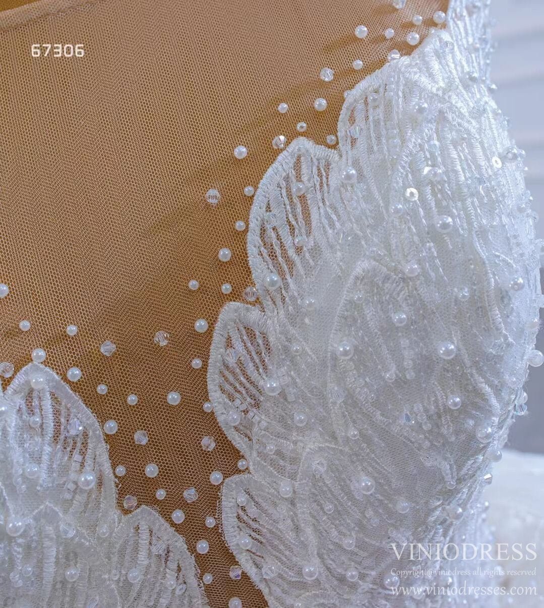 Modest Lace Ball Gown Wedding Dresses Viniodress 67306-wedding dresses 2025 -Viniodress-As Picture-Custom Size-