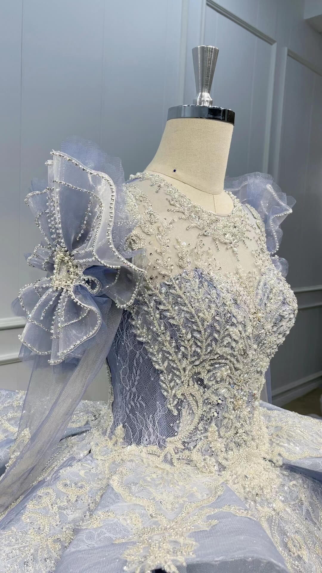 Modest Long Sleeve Wedding Dress Dusty Blue Ball Gowns 510092 viniodress-Quinceanera Dresses 2025 -Viniodress-Dusty Blue-US 2-