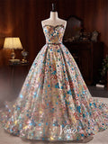 Multicolored Sequin Floral Ball Gown Quince Dresses FD1835