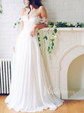 Off the Shoulder Beach Wedding Dresses Chiffon Bridal Dress VW1247-wedding dresses-Viniodress-Viniodress