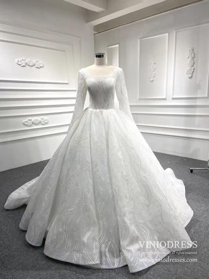 Off the Shoulder Lace Wedding Dresses Princess Ball Gown VW1797-wedding dresses 2025 -Viniodress-As Picture-Custom Size-