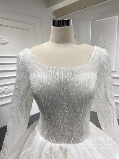 Off the Shoulder Lace Wedding Dresses Princess Ball Gown VW1797-wedding dresses 2025 -Viniodress-As Picture-Custom Size-