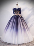 <transcy>Celebrity Style Ombre Ball Gown Prom Dresses FD1526</transcy>
