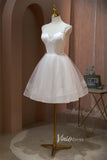 Pearl Spaghetti Strap Homecoming Dresses Short Tulle Graduation Dress SD1506