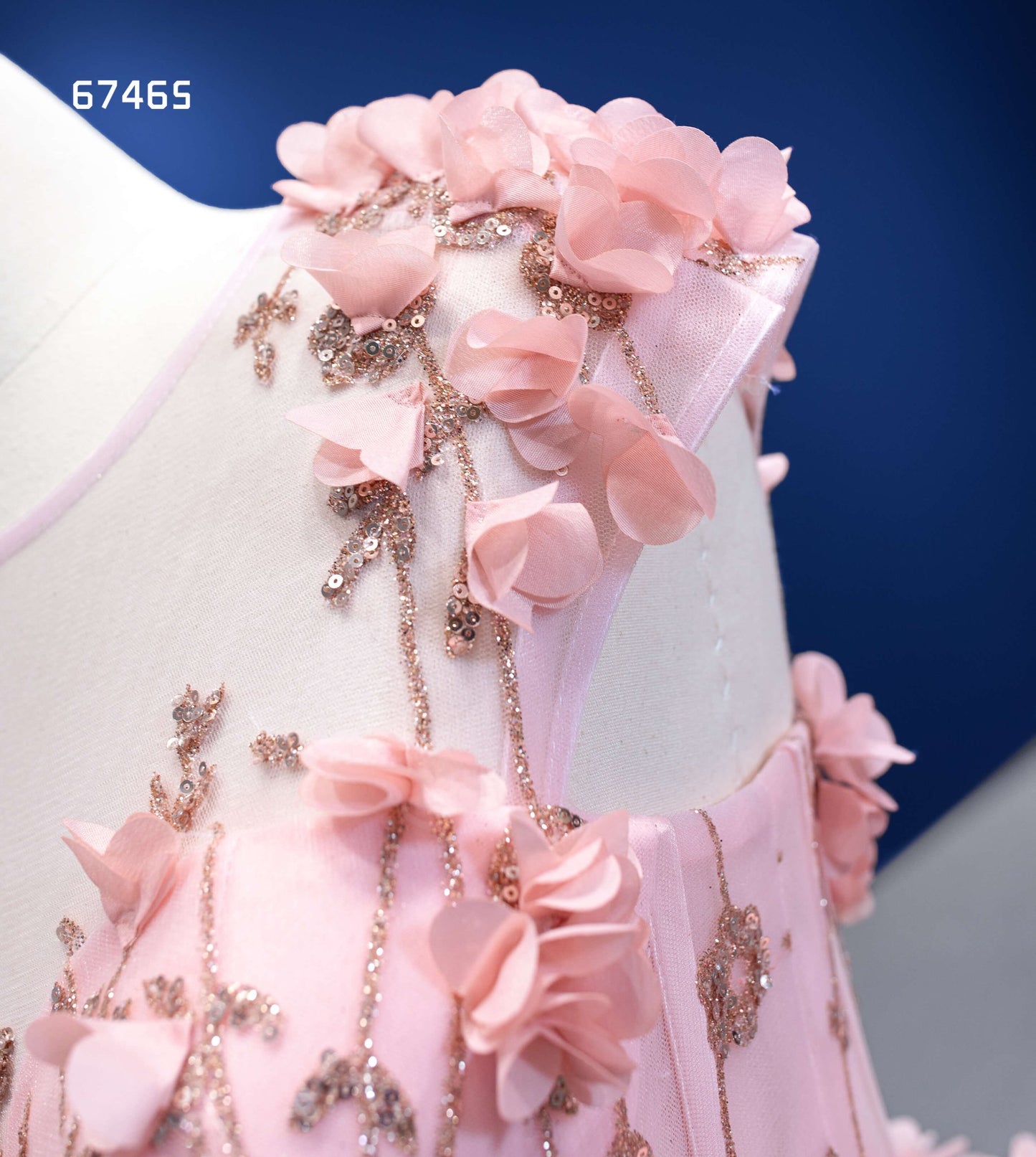 Pink 3D Flower Quince Dresses Sweet 16 Ball Gowns 67465-Quinceanera Dresses 2025 -Viniodress-Pink-Custom Size-