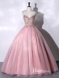 Pink Beaded Prom Dresses with Spaghetti Strap FD3523