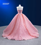 Pink Sweet 16 Dresses Braided Tulle Ball Gown Quince Dress 222227-Quinceanera Dresses-Viniodress-Viniodress