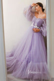 Puffy Bishop Sleeve Tulle Wedding Dress for Photography FD1527