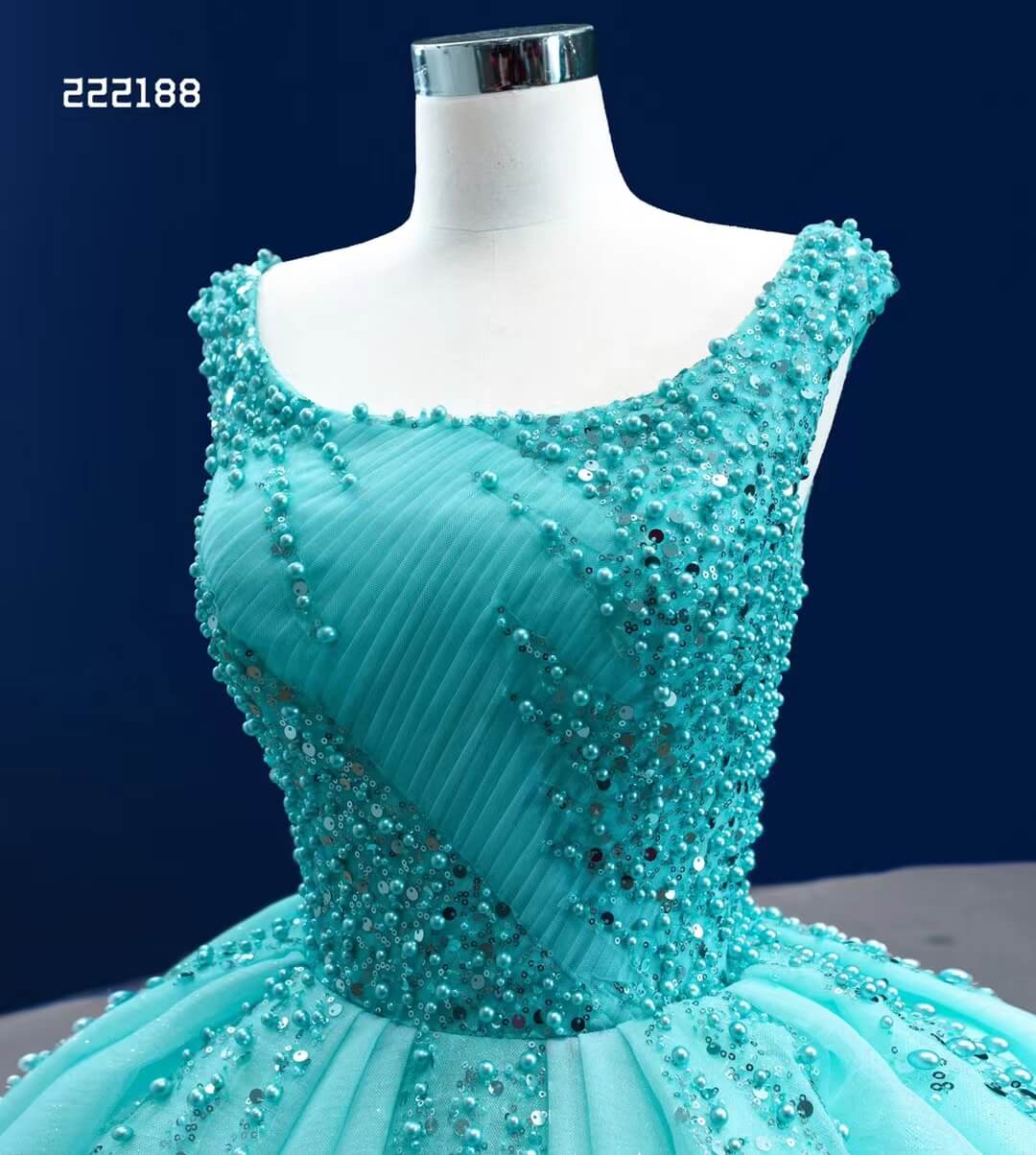 Turquoise Blue Sweet 16 Ball Gown Wedding Dresses Cinderella Debut Dresses 222188-Quinceanera Dresses-Viniodress-Viniodress