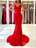 Red Mermaid Prom Dresses Spaghetti Strap Evening Dress FD2914-prom dresses-Viniodress-Viniodress