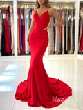 Red Mermaid Prom Dresses Spaghetti Strap Evening Dress FD2914-prom dresses-Viniodress-Red-Custom Size-Viniodress