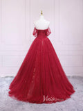 Red Off the Shoulder Prom Dresses Pleated Evening Dress FD3173-prom dresses-Viniodress-Viniodress