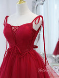 Red Tulle Homecoming Dresses Spaghetti Strap Party Dress SD1407-homecoming dresses-Viniodress-Viniodress