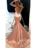 Sexy Rose Gold Mermaid Prom Dresses with Straps FD1505-prom dresses-Viniodress-Viniodress