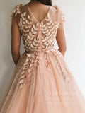 Sexy Thigh Split Blush Pink Long Prom Dresses with Slit FD1728-prom dresses-Viniodress-Viniodress