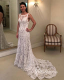 Sheath Lace Wedding Dresses Boho Country Bridal Dress VW1543