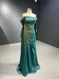 Sheath Red Formal Dress Pageant Gown with Removable Sleeves 67153 viniodress-prom dresses-Viniodress-Emerald Green-Custom Size-Viniodress